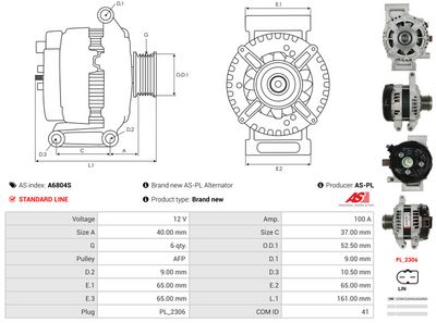 GENERATOR / ALTERNATOR AS-PL A6804S 4