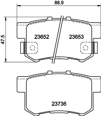 Комплект тормозных колодок, дисковый тормоз HELLA 8DB 355 027-811 для ACURA TL
