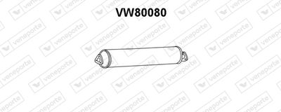 Предглушитель выхлопных газов VENEPORTE VW80080 для VW TRANSPORTER