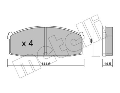 Комплект тормозных колодок, дисковый тормоз METELLI 22-0245-0 для NISSAN STANZA