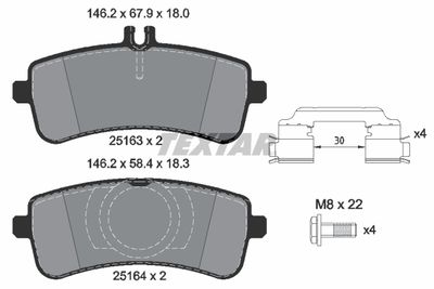 Комплект тормозных колодок, дисковый тормоз TEXTAR 2516305 для MERCEDES-BENZ AMG