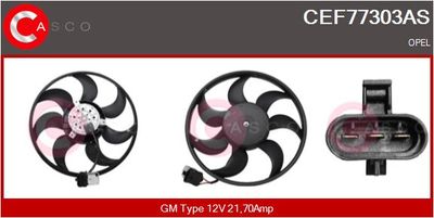 Вентилятор, охлаждение двигателя CASCO CEF77303AS для OPEL ASTRA