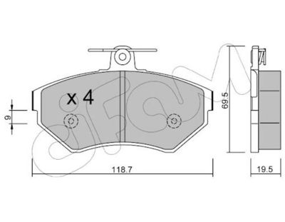 Bremsbelagsatz, Scheibenbremse