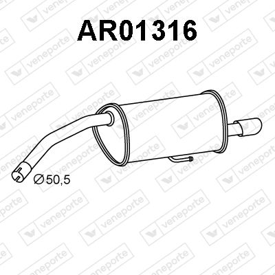 Глушитель выхлопных газов конечный VENEPORTE AR01316 для ALFA ROMEO GT