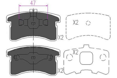 Sada brzdových destiček, kotoučová brzda KAVO PARTS KBP-1506