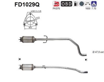 Filtr sadzy / filtr cząstek stałych, układ wydechowy AS 5850174