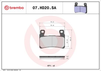 Set placute frana BREMBO 07HD20SA