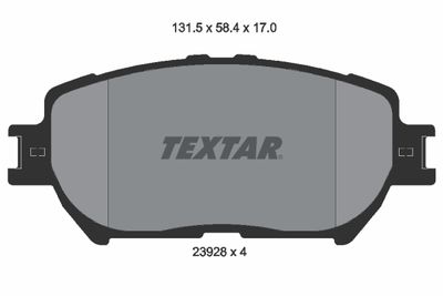 Комплект тормозных колодок, дисковый тормоз TEXTAR 2392801 для TOYOTA WISH