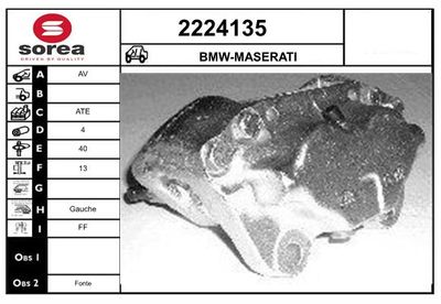 EAI 2224135 Тормозной суппорт  для BMW 5 (E12) 520