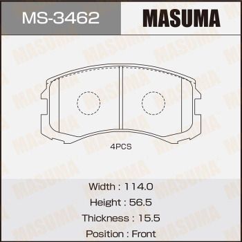 Комплект тормозных колодок MASUMA MS-3462 для MITSUBISHI COLT