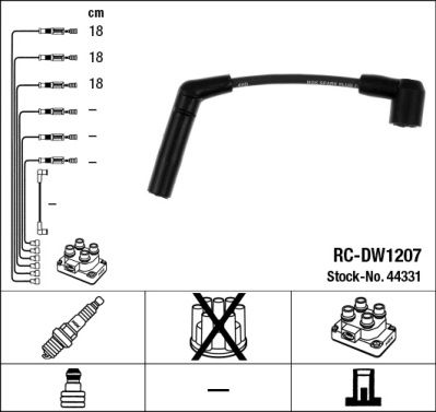 Комплект проводов зажигания NGK 44331 для CHEVROLET SPARK