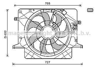 Вентилятор, охлаждение двигателя AVA QUALITY COOLING HY7559 для HYUNDAI GENESIS