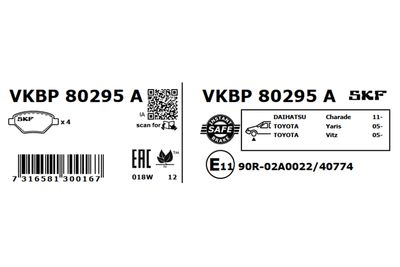 Brake Pad Set, disc brake VKBP 80295 A