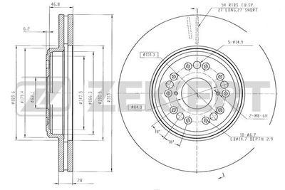 ZEKKERT BS-6575 Тормозные диски  для LEXUS LS (_F2_) 400 (UCF20_)