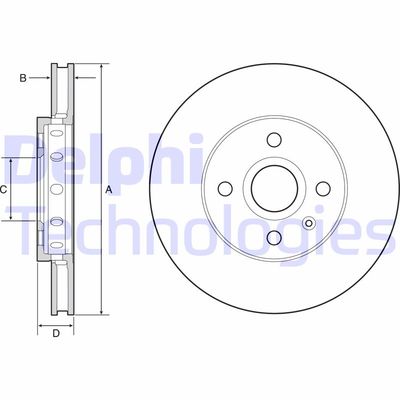 Тормозной диск DELPHI BG4647C для SEAT Mii