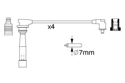 Комплект проводов зажигания BOSCH 0 986 356 989 для HYUNDAI ACCENT