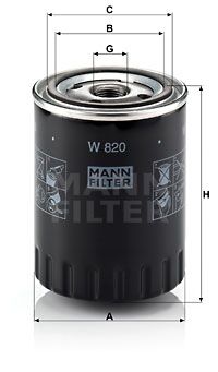 Масляный фильтр MANN-FILTER W 820 для CITROËN C25