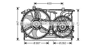 Вентилятор, охлаждение двигателя AVA QUALITY COOLING OL7533 для SAAB 9-3X