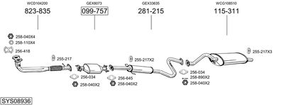 SISTEM DE ESAPAMENT BOSAL SYS08936