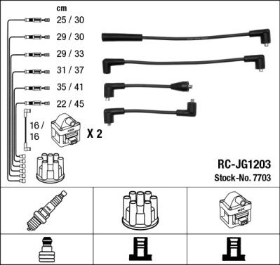 Комплект проводов зажигания NGK 7703 для JAGUAR XJ