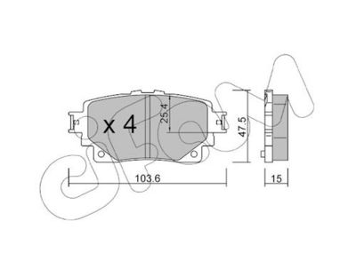 комплект спирачно феродо, дискови спирачки CIFAM 822-1229-0