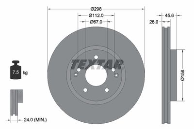 Тормозной диск TEXTAR 92322903 для SSANGYONG ACTYON