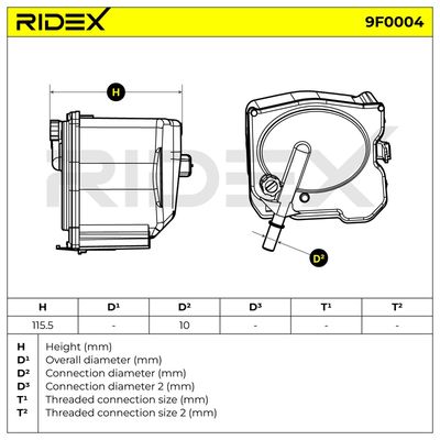 горивен филтър RIDEX 9F0004