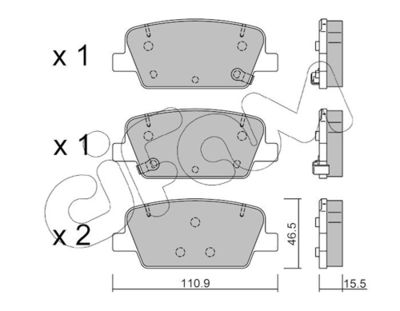 Brake Pad Set, disc brake 822-1283-0