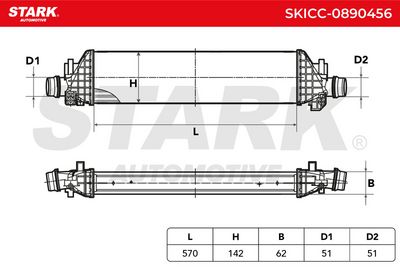 интеркулер (охладител за въздуха на турбината) STARK SKICC-0890456
