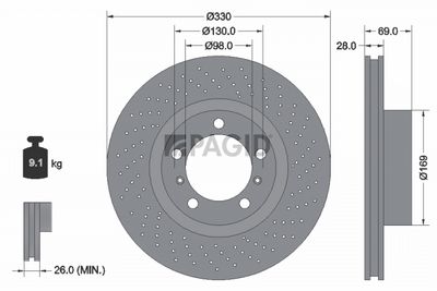 спирачен диск PAGID 55797NHC