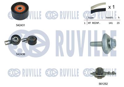 Водяной насос + комплект зубчатого ремня RUVILLE 5503681 для MITSUBISHI ASX