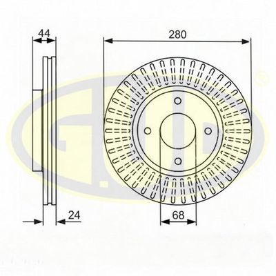 Тормозной диск G.U.D. GDB124238 для NISSAN (DFAC) TIIDA