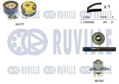 Водяной насос + комплект зубчатого ремня RUVILLE 5500511 для FIAT QUBO