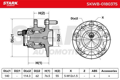 комплект колесен лагер STARK SKWB-0180375