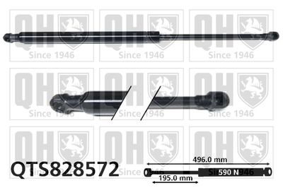 Газовая пружина, крышка багажник QUINTON HAZELL QTS828572 для RENAULT SCÉNIC