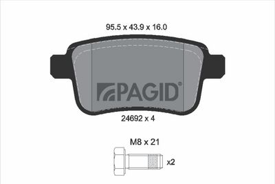 Zestaw klocków hamulcowych, hamulce tarczowe PAGID T2238N