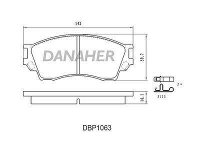 Комплект тормозных колодок, дисковый тормоз DANAHER DBP1063 для MAZDA XEDOS