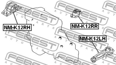 NM-K12LH FEBEST Опора двигателя FEBEST 