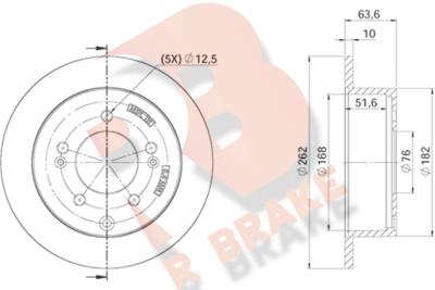 R BRAKE 78RBD25169 Тормозные диски  для KIA CERATO KOUP II (TD) 1.6 CVVT
