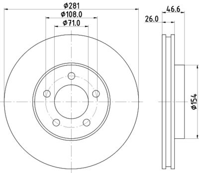 Тормозной диск MINTEX MDC2630 для FORD USA WINDSTAR