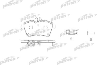 Комплект тормозных колодок, дисковый тормоз PATRON PBP1593 для MERCEDES-BENZ A-CLASS