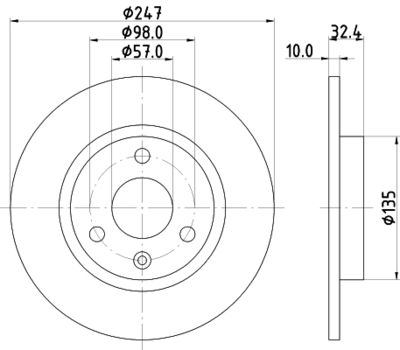Тормозной диск HELLA 8DD 355 103-771 для CITROËN AX