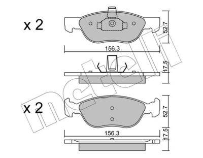 METELLI 22-0082-2 Тормозные колодки и сигнализаторы  для FIAT PUNTO (188_) 1.9 JTD
