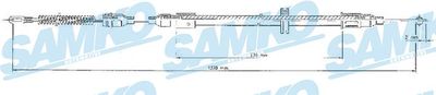 Тросик, cтояночный тормоз SAMKO C0547B для OPEL TIGRA