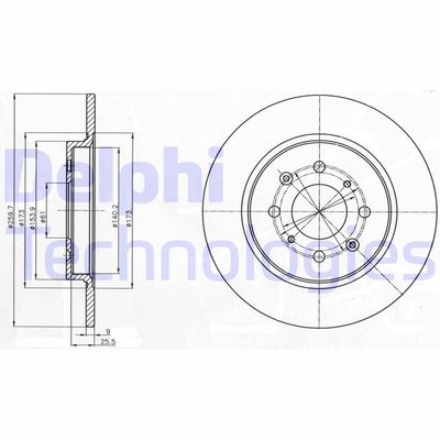 DELPHI BG4385C Тормозные диски  для HONDA INSIGHT (Хонда Инсигхт)