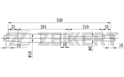 Газовая пружина, крышка багажник ZEKKERT GF-1678 для BMW X5