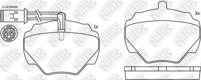 NiBK PN0237W Тормозные колодки и сигнализаторы  для LAND ROVER DEFENDER Station Wagon (L316) 2.4 Td4 4x4