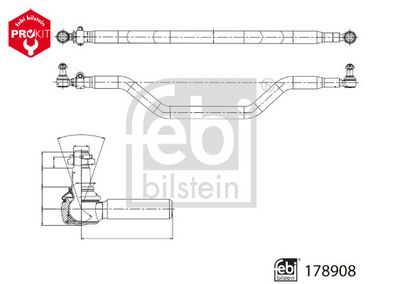 Dwarsstang (L-1392mm) past: MAN TGA, TGS I, TGS II, TGX I, TGX II 03.00-