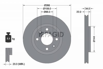 Tarcza hamulcowa PAGID 50364NC