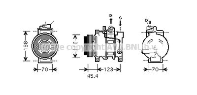 AVA QUALITY COOLING AIAK227 Компрессор кондиционера  для AUDI A4 B6 Avant (8E5) 2.5 TDI quattro